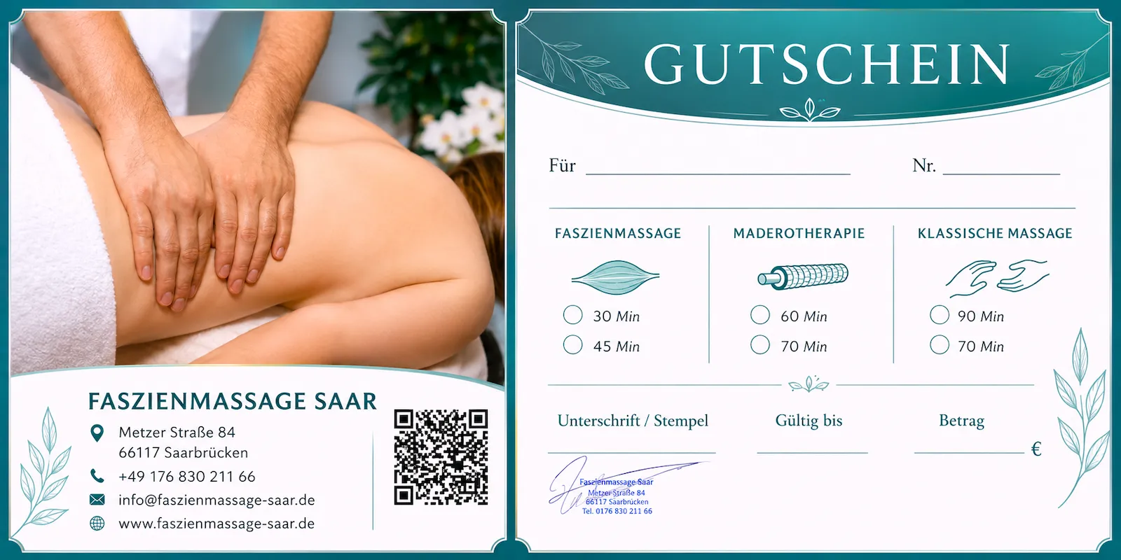 Preise für Massage in Saarbrücken bei FMS